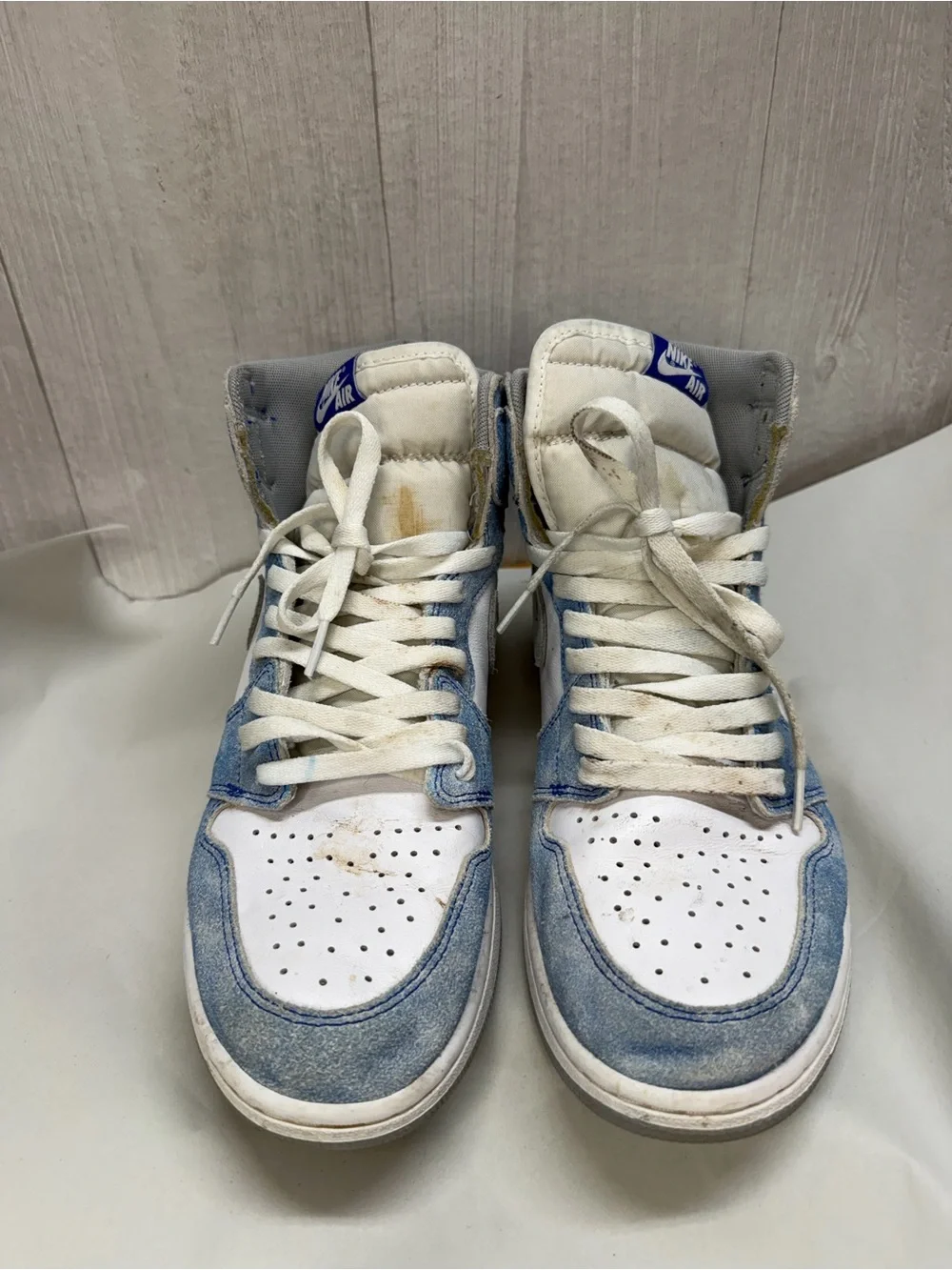 Air Jordan 1 Retro OG High Hyper Royal White Size 11.5 Faded blue suede & white
